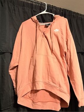 Nike Women's Lace-Up Hoodie in Dusty Rose
